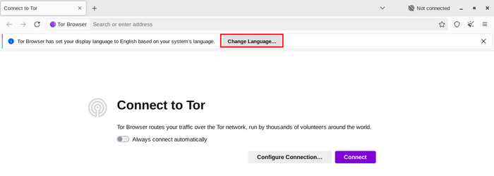 Change Tor Browser's display language